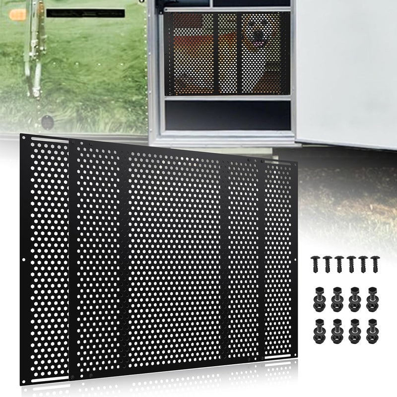 RVZONE RV Screen Door Protector Adjusts from 21.5"- 35", RV Entry Screen Door Grille Adjustable Screen Defender for RV Door Camper Screen Door Protector for Dogs Kids - Image 1